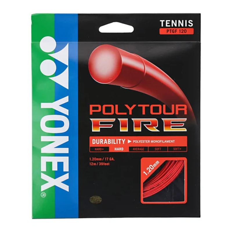 Yonex Polytour Fire 17 1.20mm Tennis String 12m Set RED