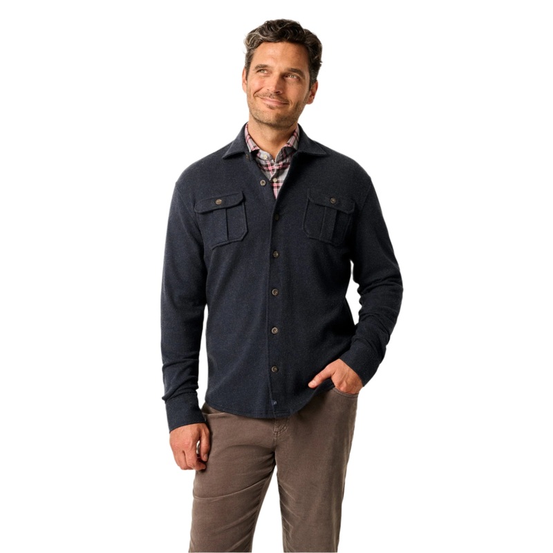 Johnnie-O Men’s Briggs Button Up Shacket Navy Small