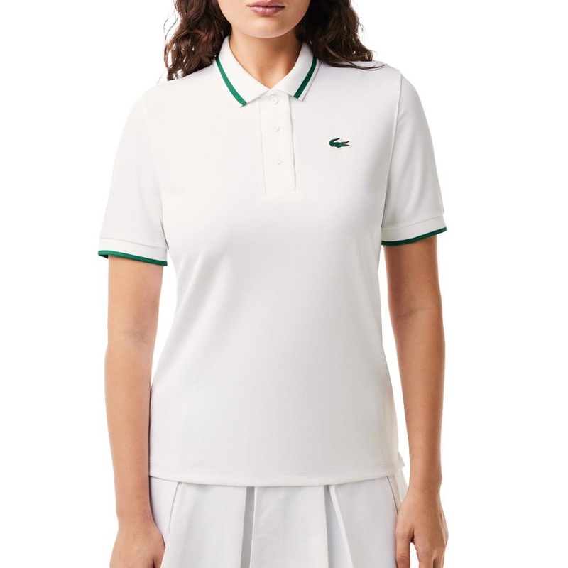 Women’s Pique Tennis Polo with Contrast Stripped Collar