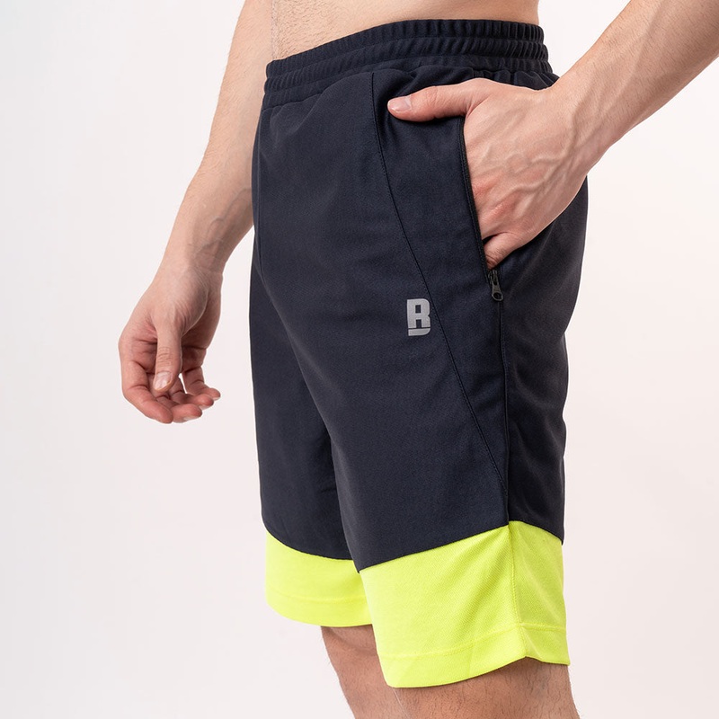 Colourblock Shorts – Blue Lime Athletik | Kibi Sports XS