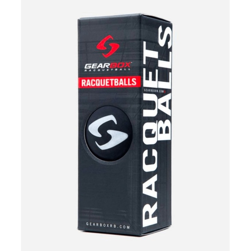 Gearbox Sleek Black Racquetballs 3 Ball Pack