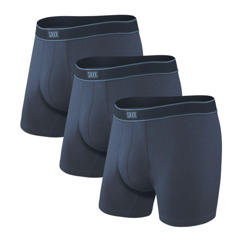 Saxx Mens Daytripper 3 Pack Boxer Briefs Small Navy