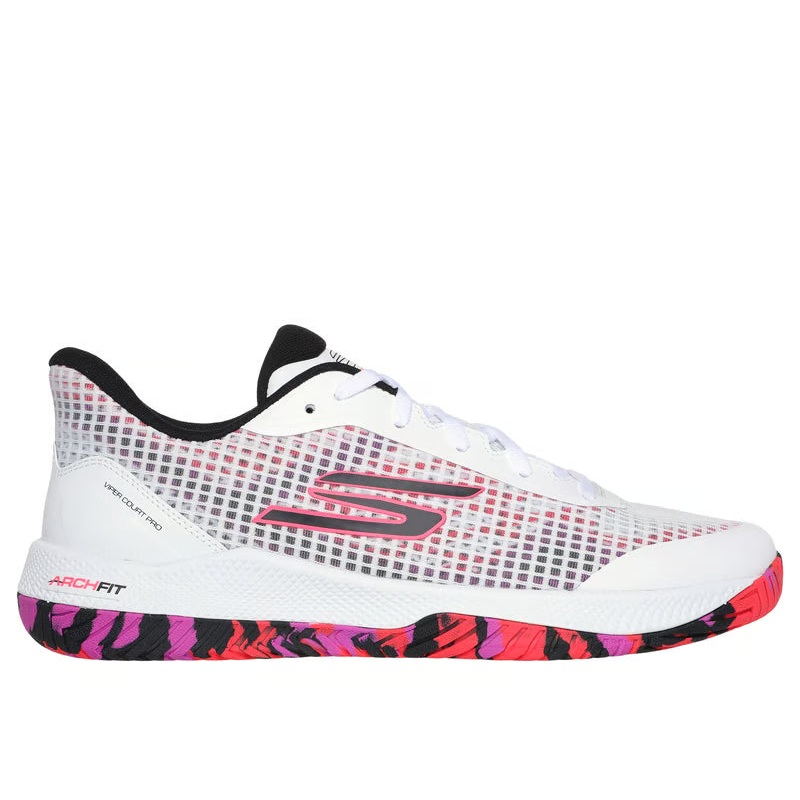 SKECHERS Viper Court Pro Men’s Pickleball Shoes White/Hot Pink