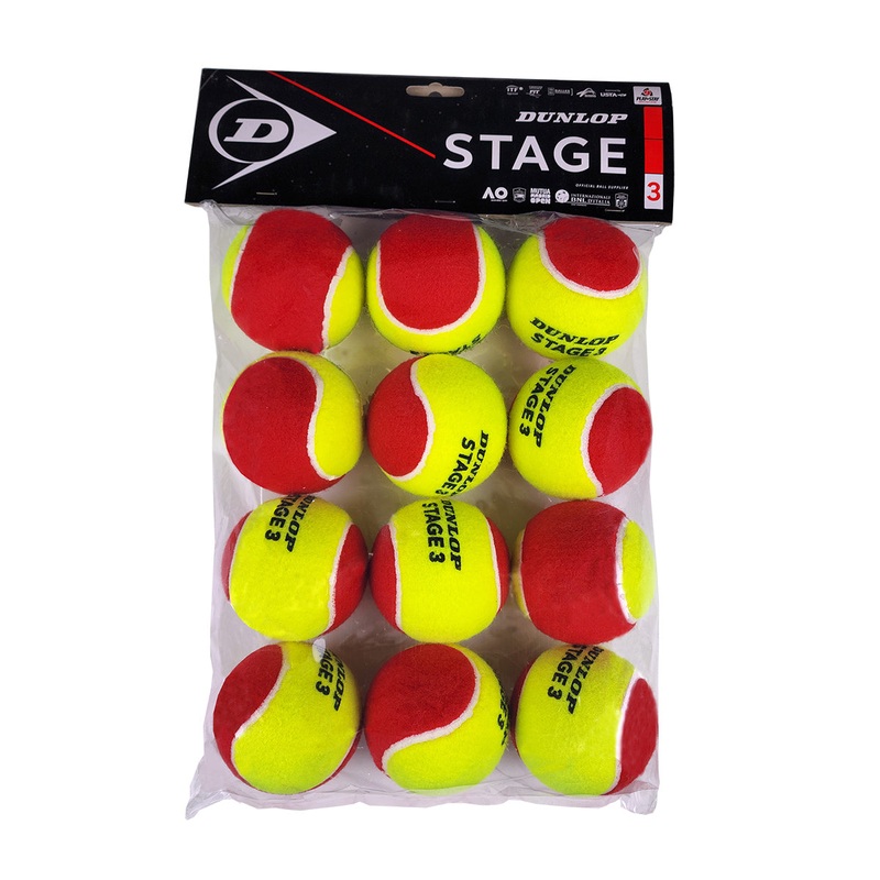 Dunlop Stage 3 Red Junior Tennis Ball (12 balls)
