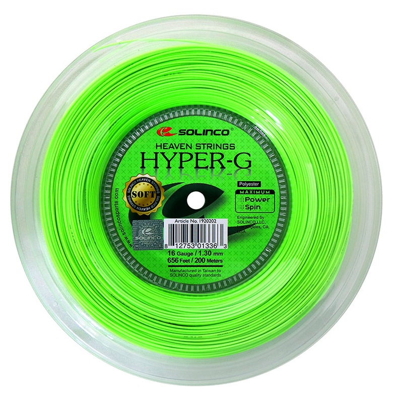 Solinco Hyper-G Soft 16/1.30 Tennis String Reel (Green)
