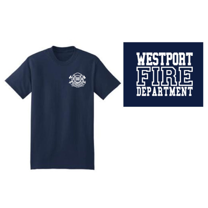 Westport Fire Department Beefy Short Sleeve Cotton Tee Navy Adult S