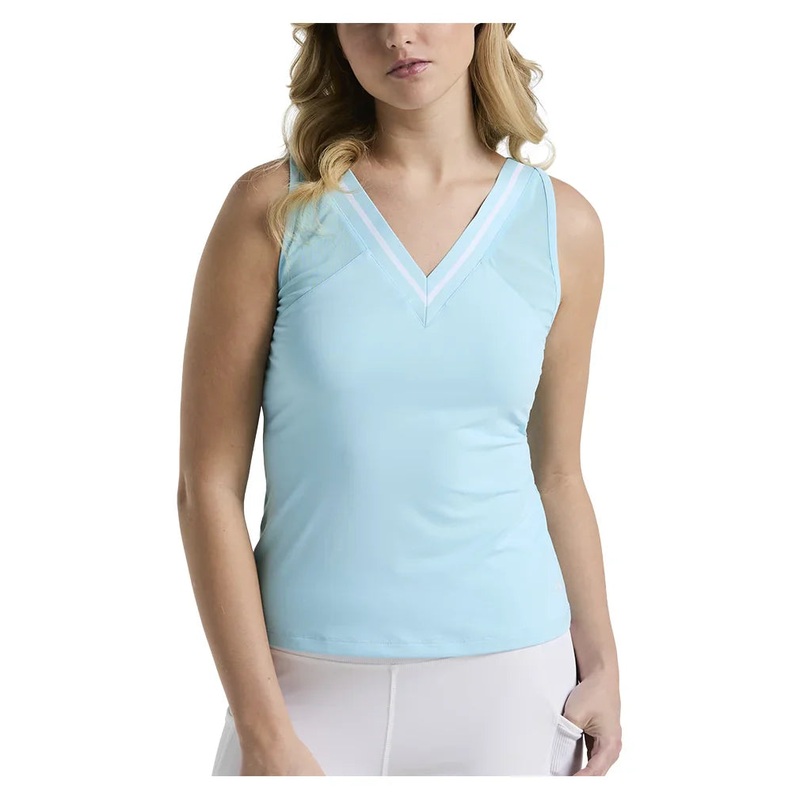 Women`s Colorblock Tennis Tank with Mesh Castaway