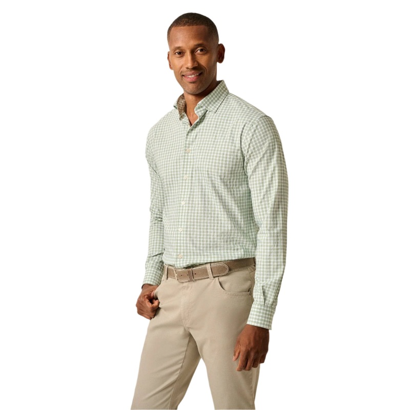 Johnnie-O Men’s Westwood Performance Button Up Shirt Clover Small