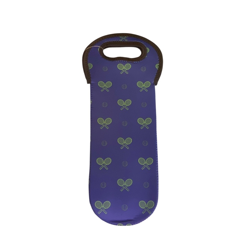 Tennis Wine Bottle Tote- Night Match Blue