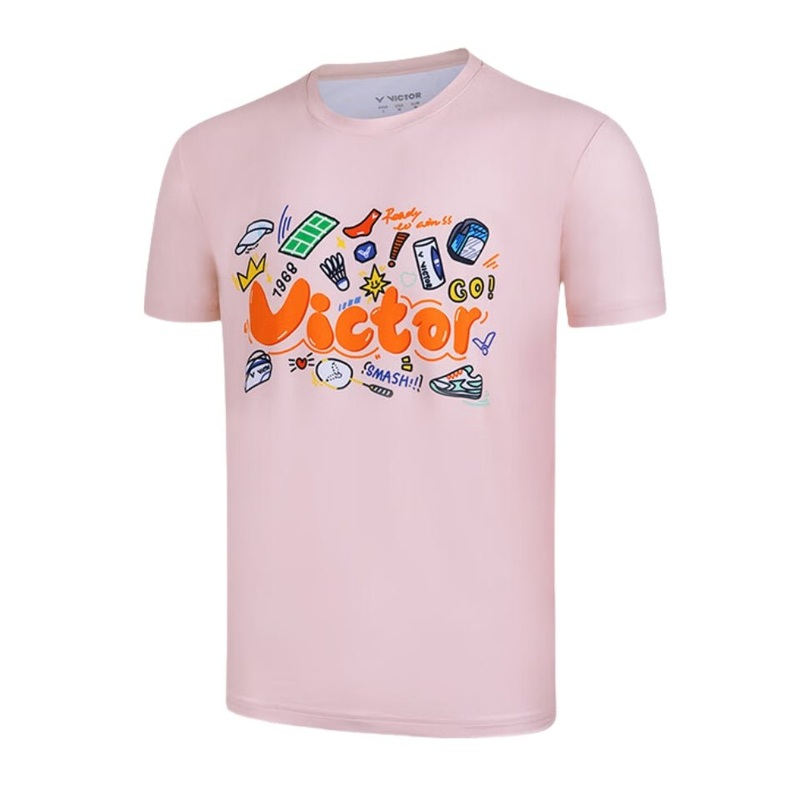 VICTOR 2025 TRAINING Series Unisex T-Shirt T-50032 I (Pink) ASIA S (165CM/84A)