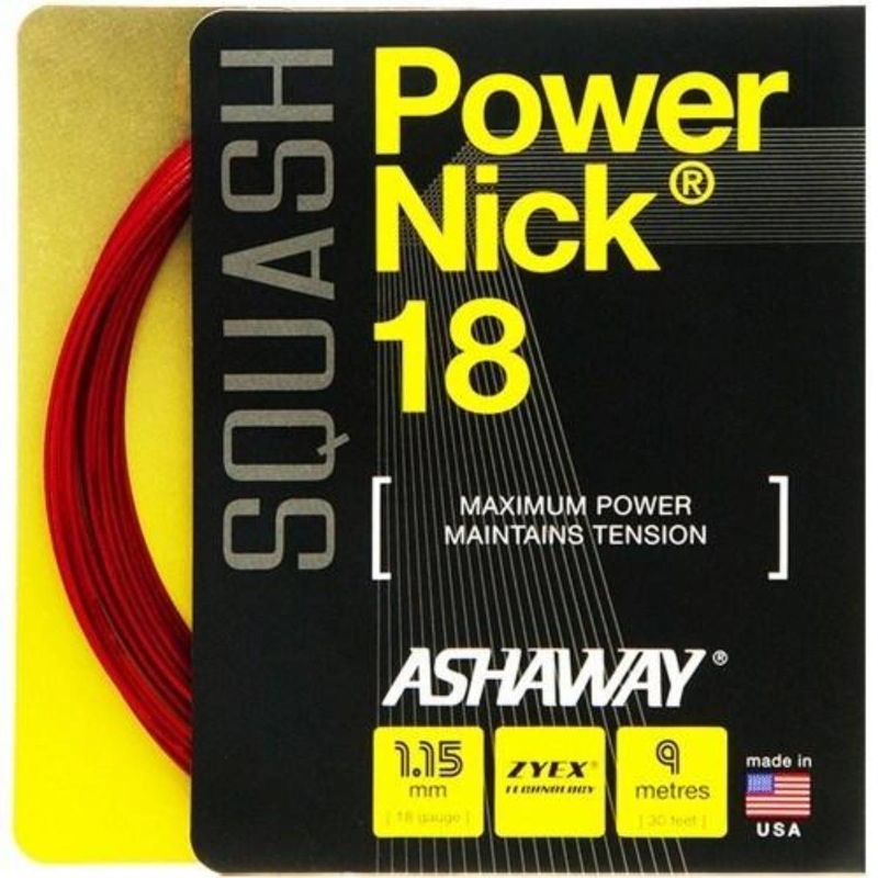 Ashaway PowerNick 18 Squash String (Red)