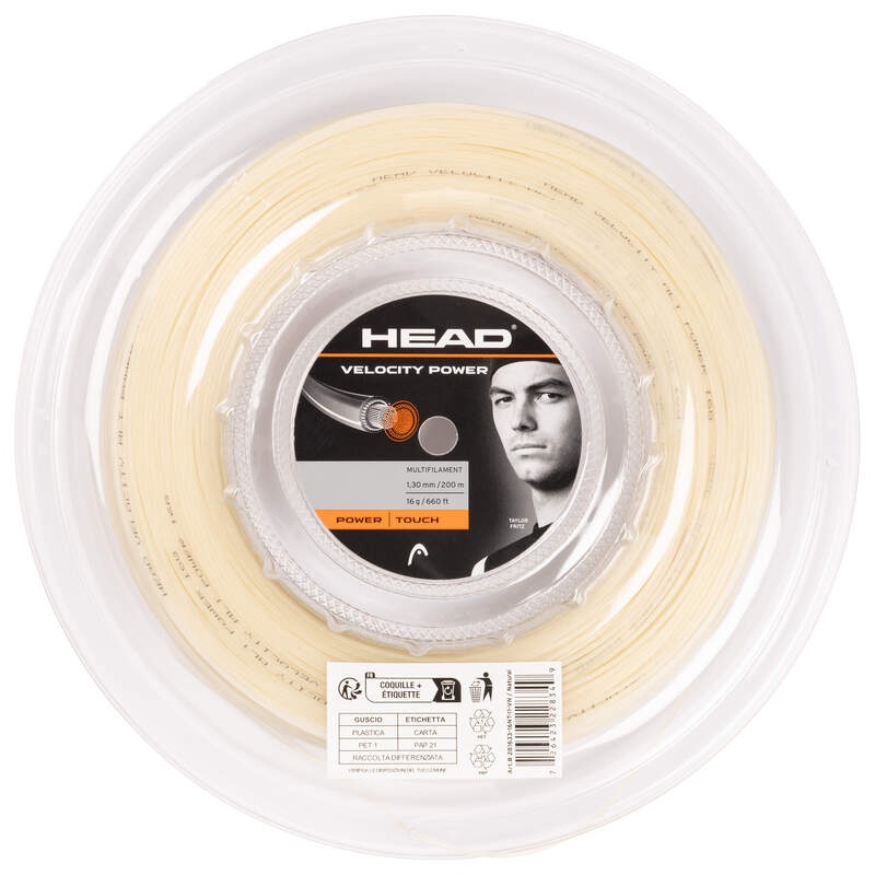 Head Velocity Power 16/1.30 Tennis String Reel (Natural)