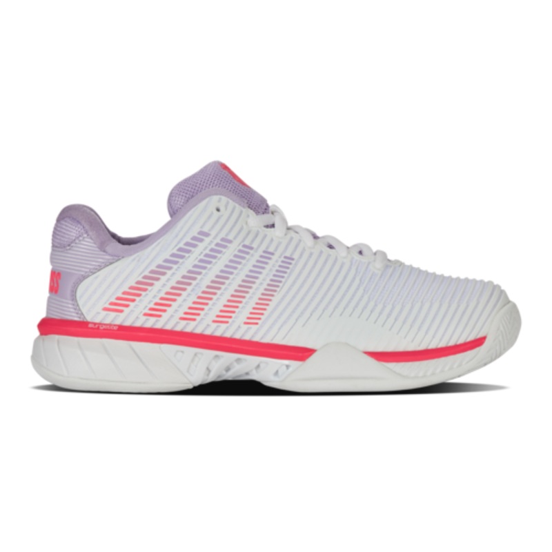 K-Swiss Women’s Hypercourt Express 2 White/Orchid Petal/Neon Blaze-182 6 Medium