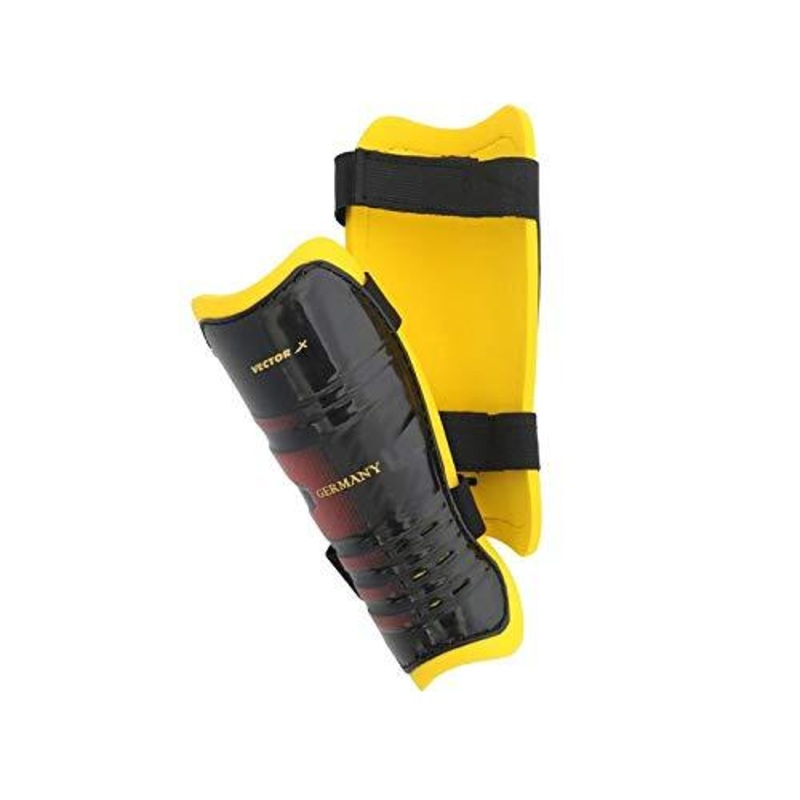 Vector X Germany Shin Guards Soccer | Kibi Sports Yellow-Black / Pack Of 2 S/M