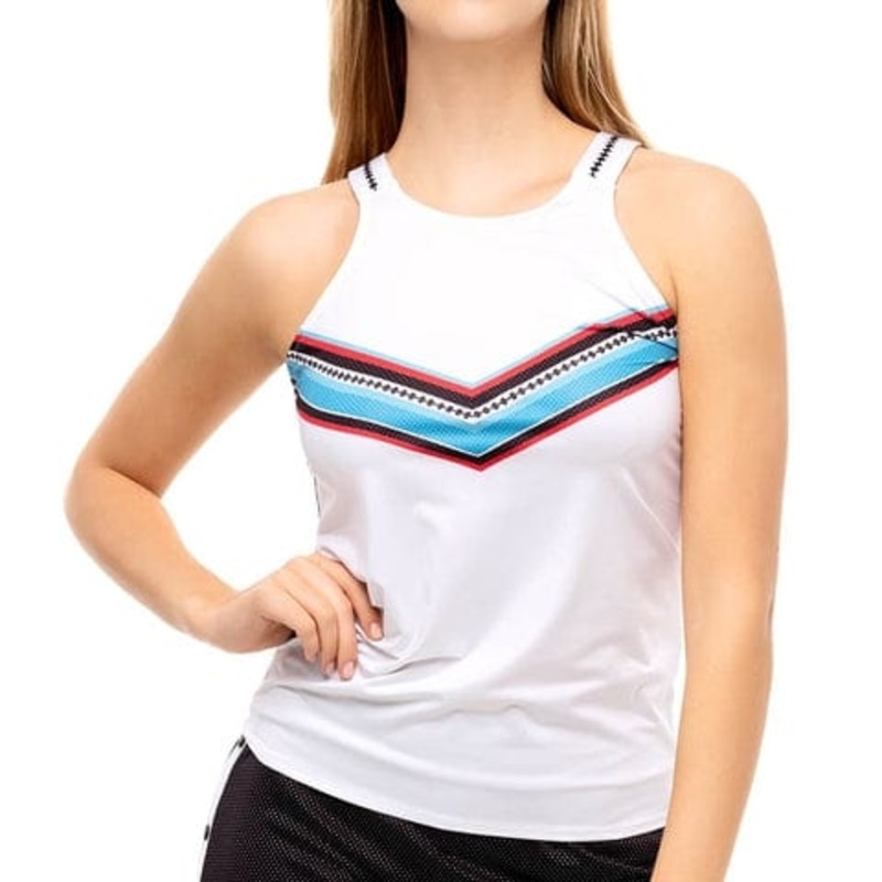 Women’s Lucky in Love Color Block Tie Back Shirt Small