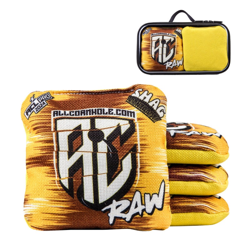 American Cornhole League PRO Yellow Shag Contrast Cornhole Bags for Tournament-Level Play