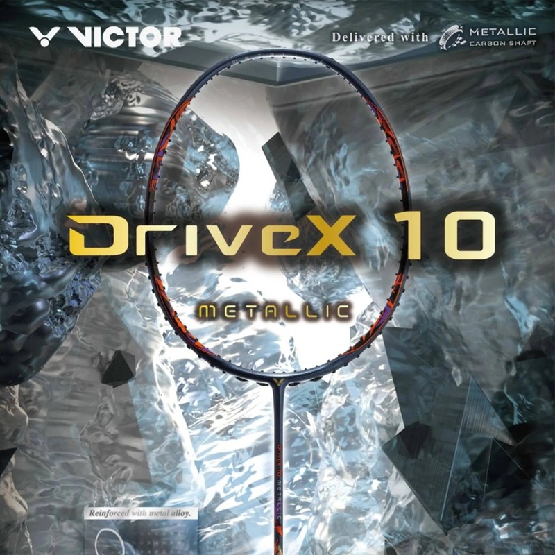 (CLEARANCE) VICTOR DriveX 10 Metallic (Metallic Gray) Badminton Racquet  Unstrung & Free Grip 3U (88g) / G5
