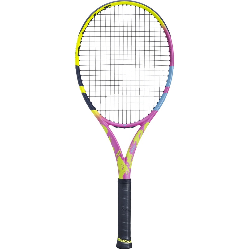 Demo Babolat Pure Aero Rafa 100 290g Strung Tennis Racket G2 JAUNE/ROSE/BLEU