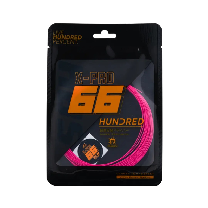 Hundred 66 X Pro Badminton String Set – Pink Candy Pink 10m Set