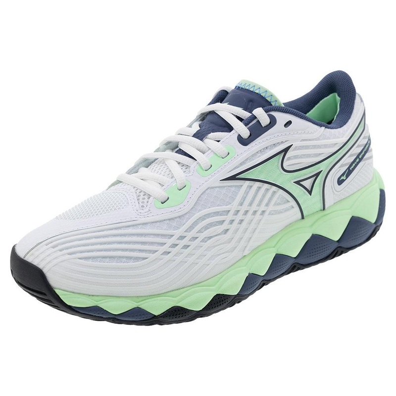 Men`s Wave Enforce Tour 2 Tennis Shoes White and Neo Mint