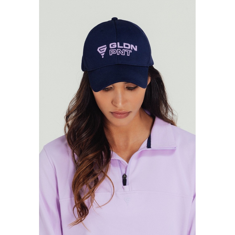 Rubber Logo Laser Cut Hat Navy