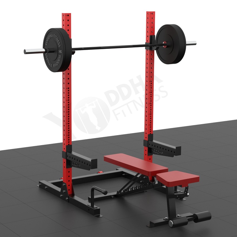 Squat Stand Economy Gym Stand Yoddha Fitness | Kibi Sports Red Black