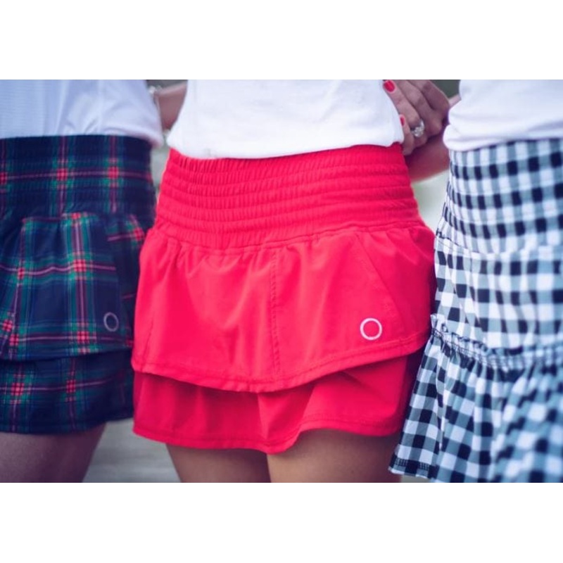 Women’s Bubble Ruffle Skirt Small Red