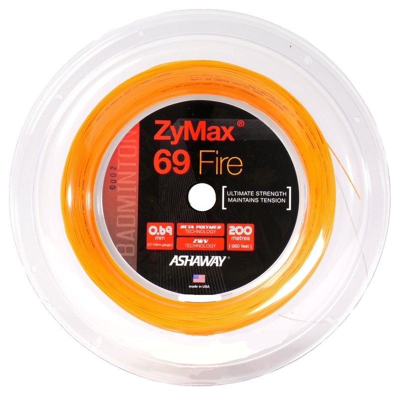Ashaway Zymax 69 Fire Badminton String Reel (Orange)