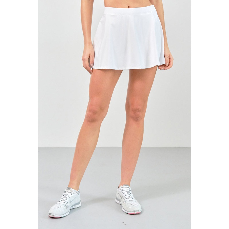 Lija Womens Knit Pindot Flounce Skort XSmall White