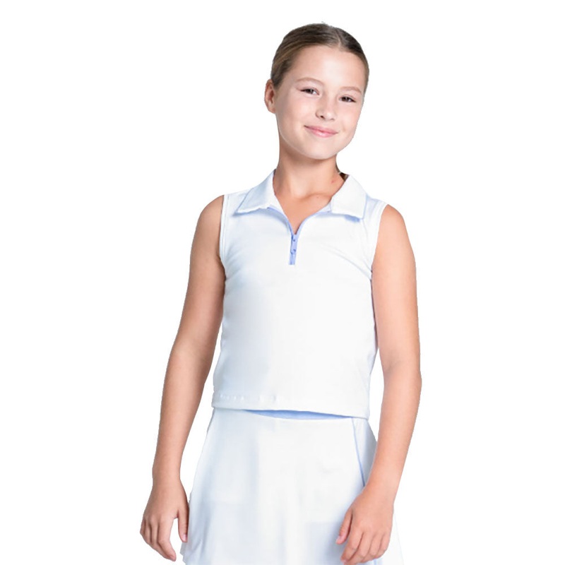Lucky In Love Club Zip Sleeveless Polo