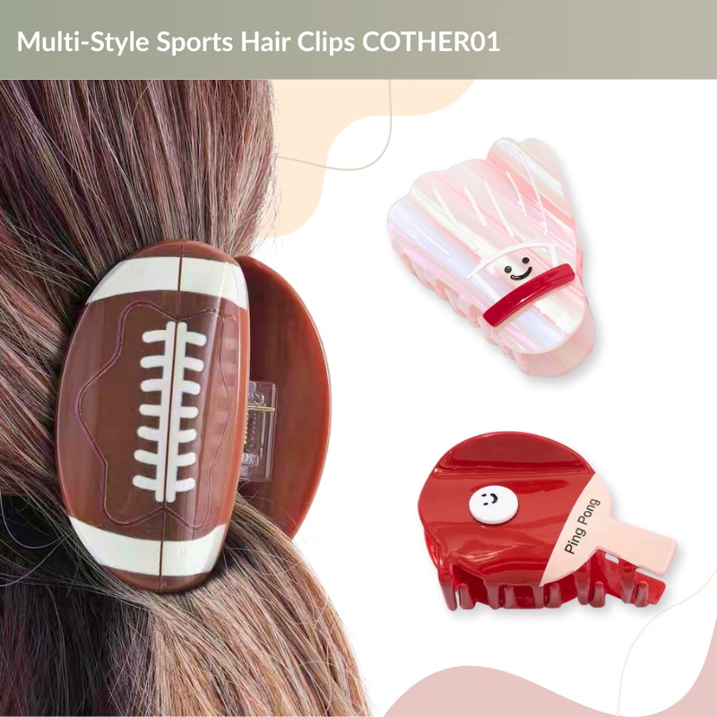 Multi-Style Sports Hair Clips CACC002 Ping Pong Paddle