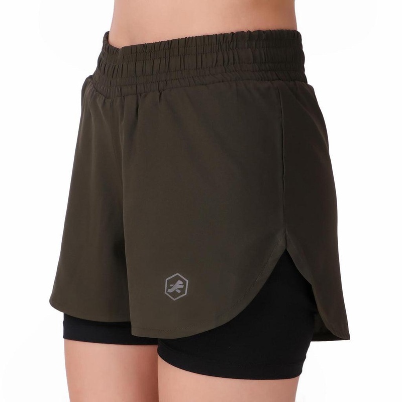 ReDesign Performance Shorts With Inbuilt Tights | Women | KIBI Sports M Olive