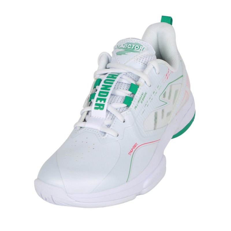 (CLEARANCE) VICTOR Thunder Plus Badminton Shoes A-White UNISEX US(M) 4/ US(W) 5.5/ UK 3.5/ EU 35/ 22 CM