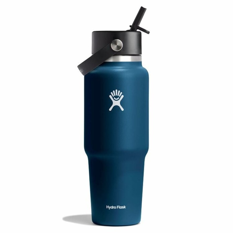 Hydro Flask 32 oz Wide Mouth Travel Bottle with Flex Straw Cap Indigo