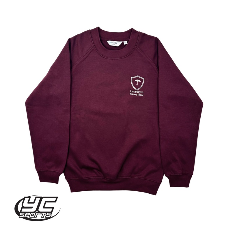 Llanedeyrn Primary School Sweatshirt Claret 3/4