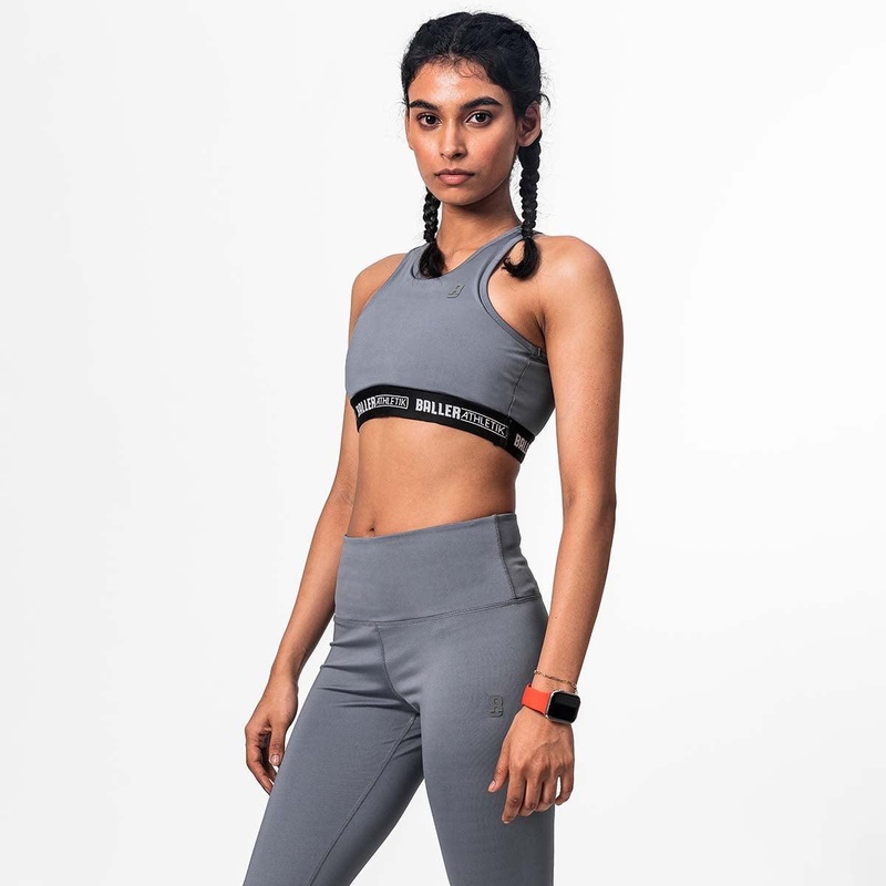 Racerback Sports Bra – Grey Baller Athletik | Kibi Sports XS