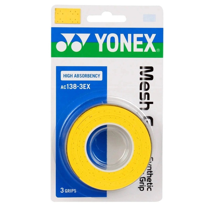 YONEX Mesh Graps (3 wraps) AC138-3EX Multiple Colors Yellow