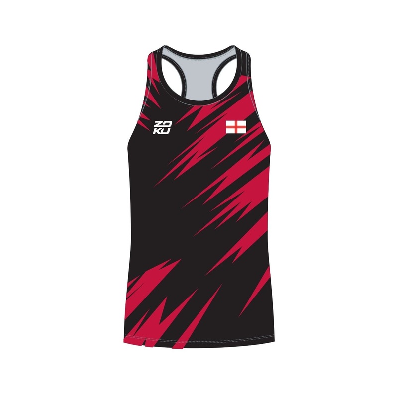 England Masters Zoku Racer Tank Top Women Black/Red XS
