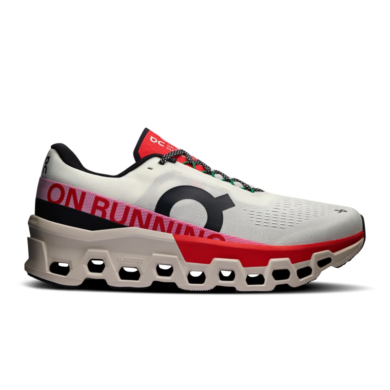 On Cloudmonster 2 Running Shoes Women – Ivory/red Ivory/Red UK 3