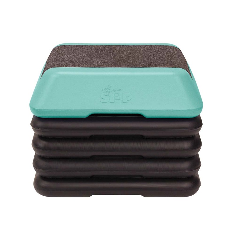 The Step Adjustable High Step Aerobic Platform with 4 Risers – Made in the USA –  Teal