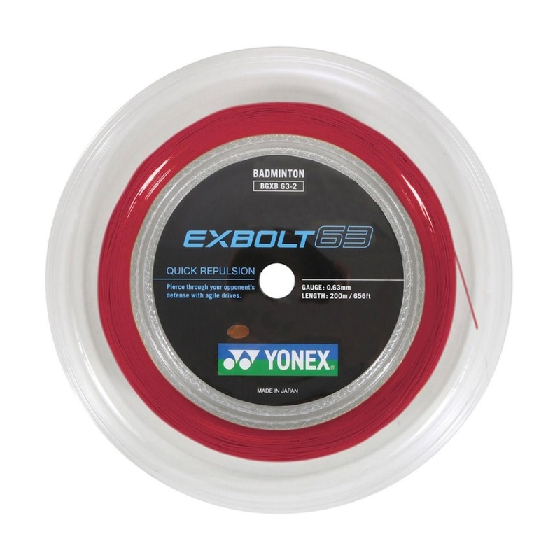 YONEX EXBOLT 63 Badminton String Coil (200m) Ruby Red