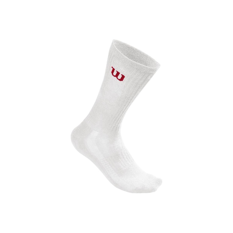 Wilson Men’s Crew Socks 3 Pack (White)
