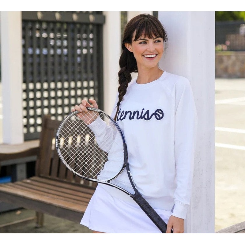 Women’s Ame & Lulu Stitched Tennis Sweatshirt Game Set Match Small