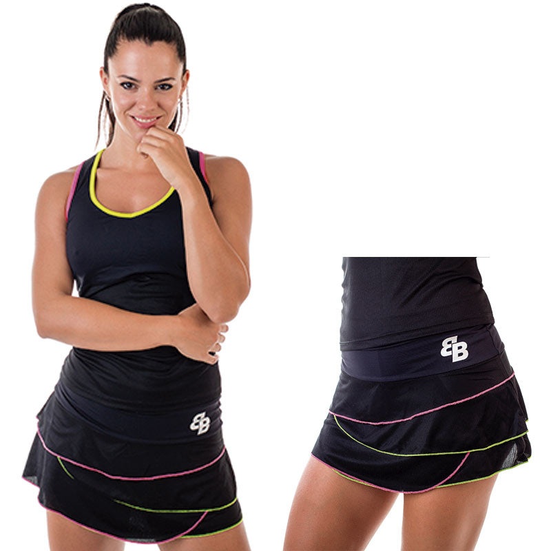 Conjunto BB Lyra Negro Amarillo Rosa Flor