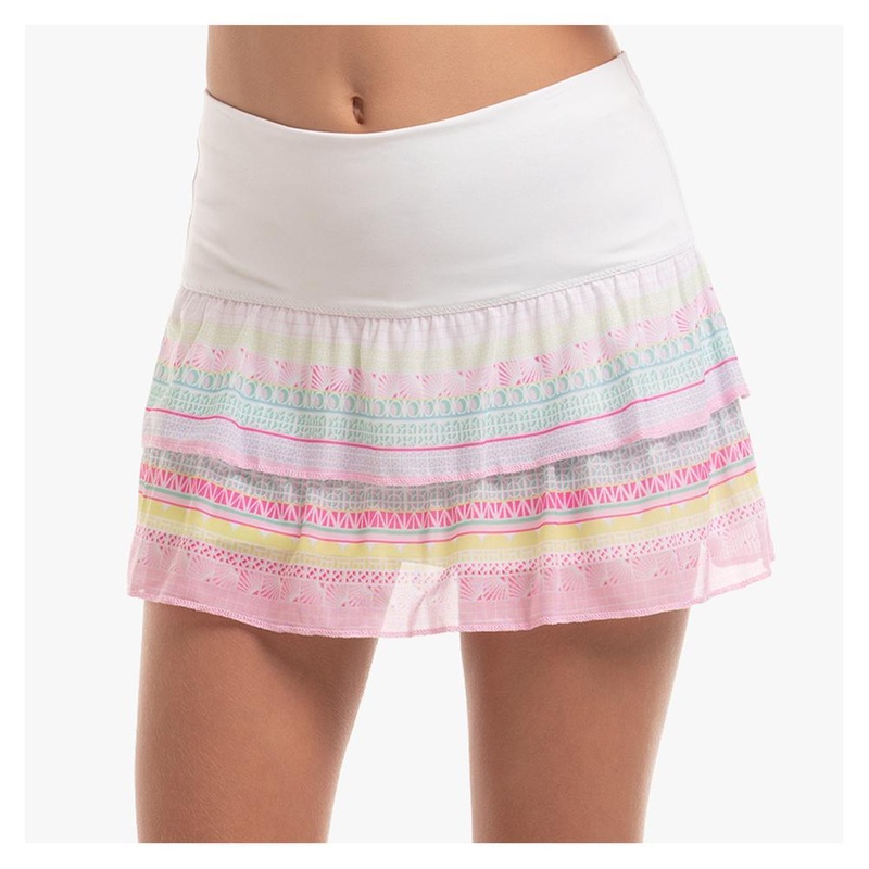 Girl’s Retro Deco Mesh Tennis Skort Peony