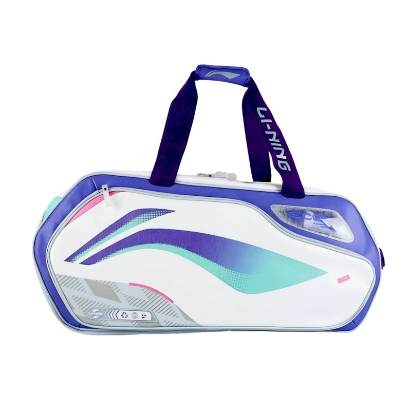 Li-Ning ABJU013 6 Racket International Badminton Bag  White / Purple White 6 Rackets