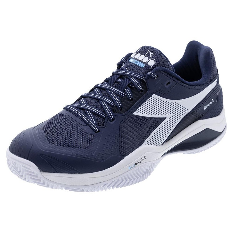 Men`s Blushield Torneo 3 Clay Tennis Shoes Blue Corsair and White