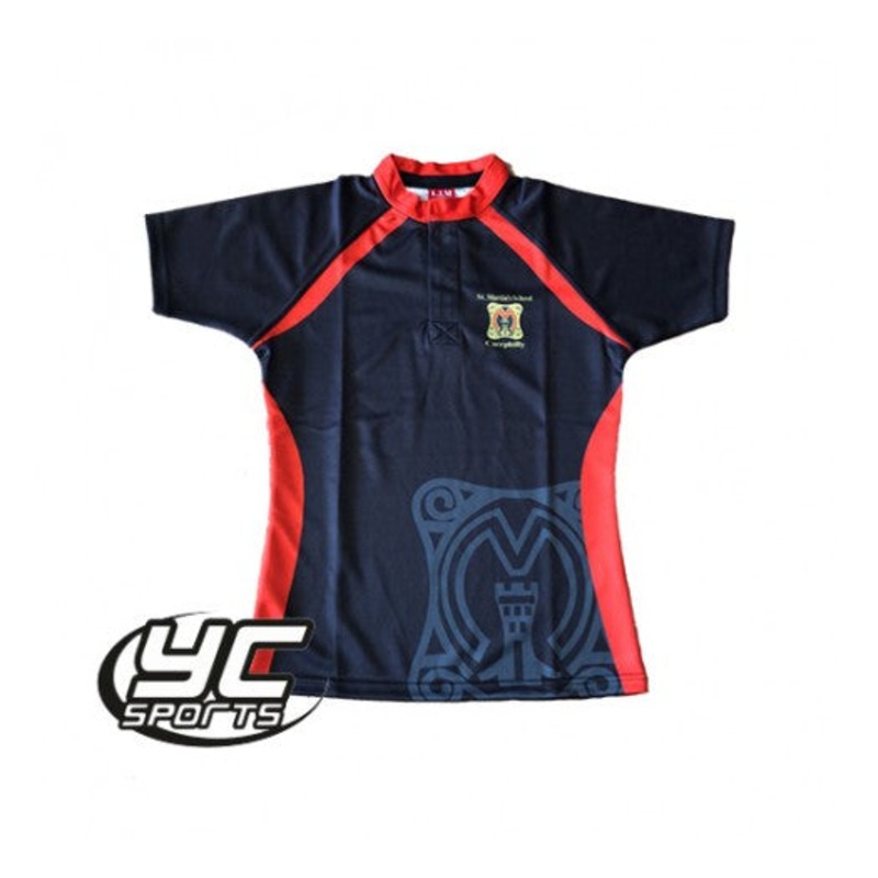 St Martins Comprehensive School Rugby Jersey JS 9/10 BLACK/RED