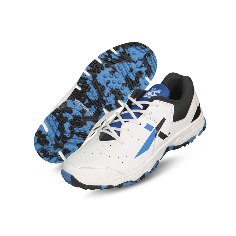 Vector X CKT-500 Cricket Shoes for Men | KIBI Sports 5 UK White-Blue