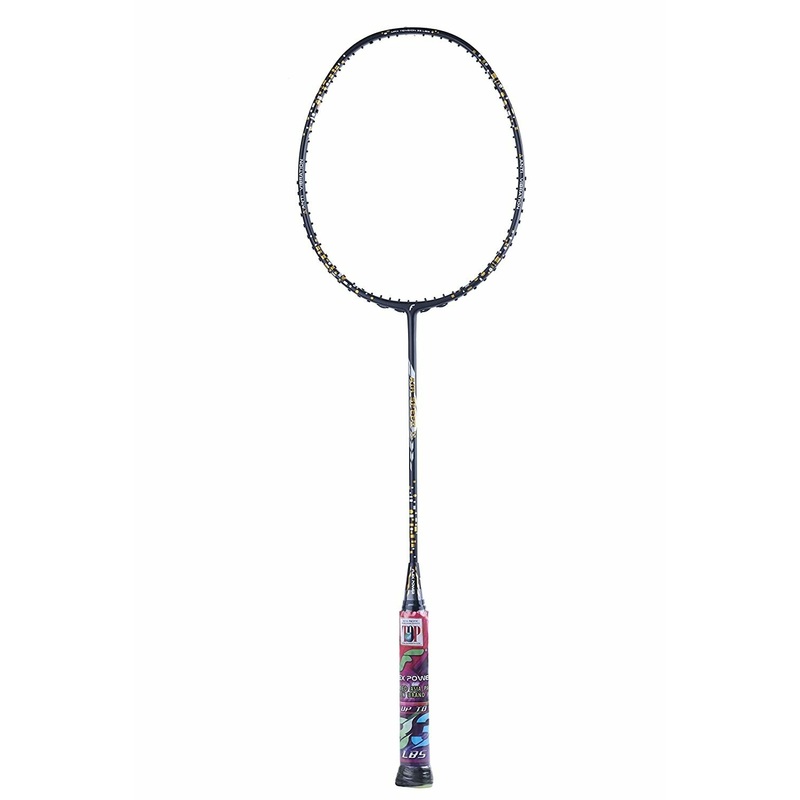 Flex Power Air Speed 11 (Mega Tension – 33LBS) Full Graphite Badminton Racquet with Full Racket Cover Black/Gold